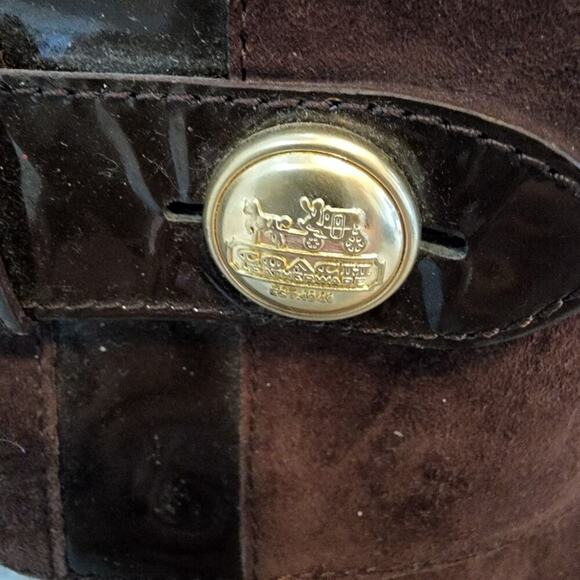 COACH LEATHER / SUEDE BROWN BOOTIES SIZE 8.5 - Picture 3 of 14